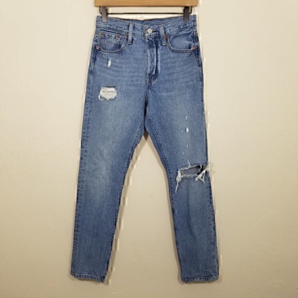 Levi's 501 S Premium Skinny Distressed Button Fly Jeans Size 25